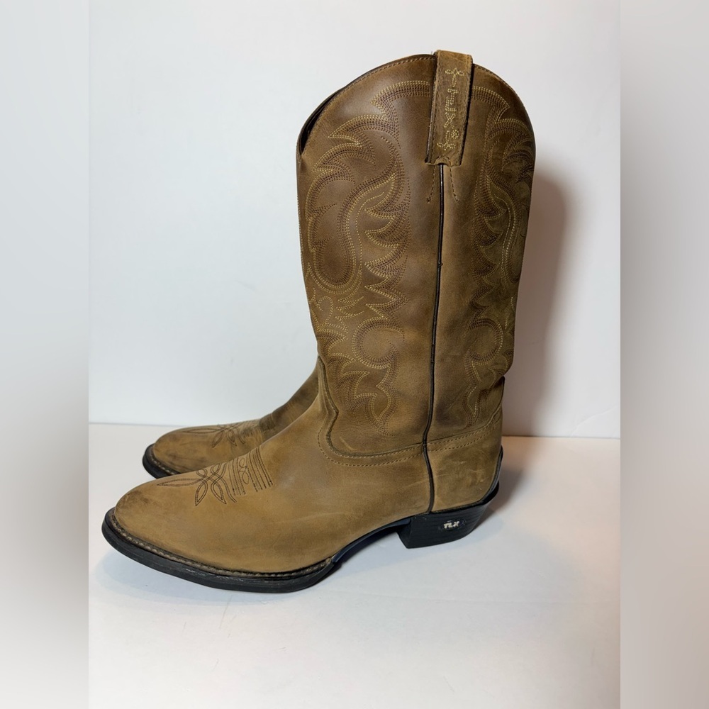 Tony Lama Brown Leather Western Cowboy Boots